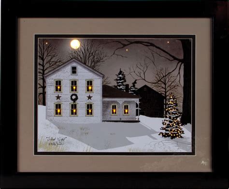 Lighted Silent Night Framed Print | Christmas art, Holiday art, Farm ...