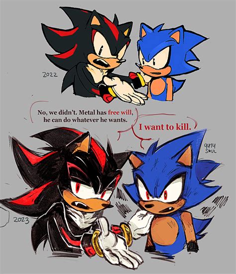 Shadow The Hedgehog And Metal Sonic Sonic And 1 More Drawn By