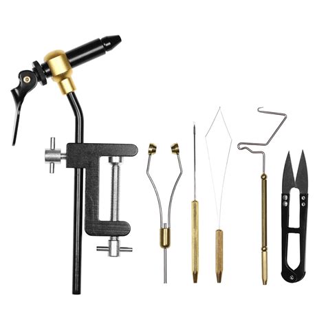 Dcenta 6pcs Fly Tying Tools Combo Kit Fly Tying Vise Bobbin Holder