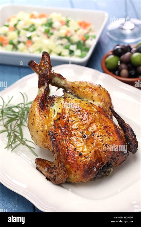 Roast Chicken Whole Roasted Chicken Stock Photo Alamy