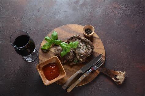 Grilled Premium Rib Eye Beef Steak Stock Photo Image Of Fork