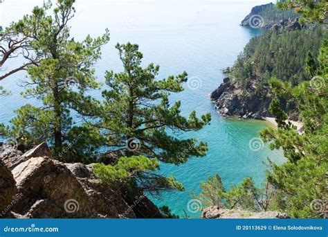 Baikal Lake In Summer Old Stone Arch Tunnel In Mountain The Rock On
