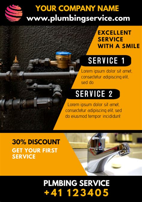 Plumbing Service Flyer Ad Template Postermywall