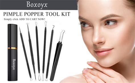 Boxoyx Pimple Popper Tool Kit 6 Pcs Blackhead Remover