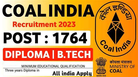 Coal India Recruitment 2023 Coal India1764 Vacancy 2023 CIL