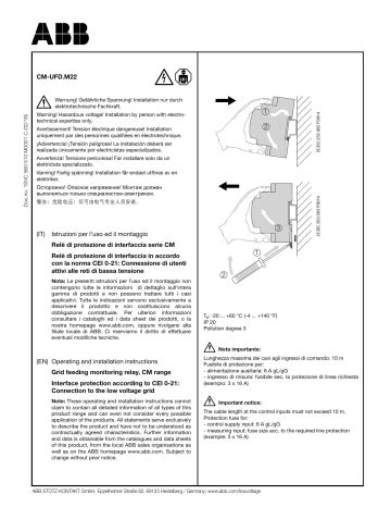 ABB CM UFD M22 Operating And Installation Instructions Manualzz