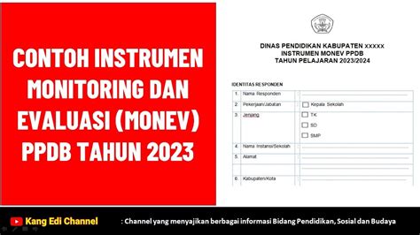 Contoh Instrumen Monitoring Dan Evaluasi Monev Ppdb Tahun