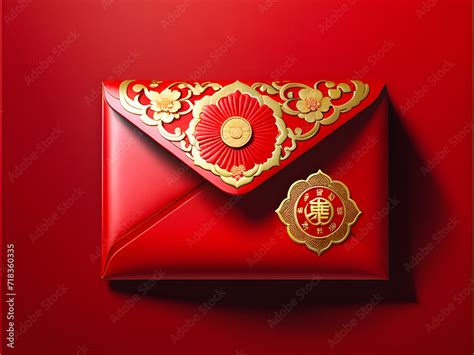 Lunar Blessings And Prosperity Vibrant Red Envelope Hongbao