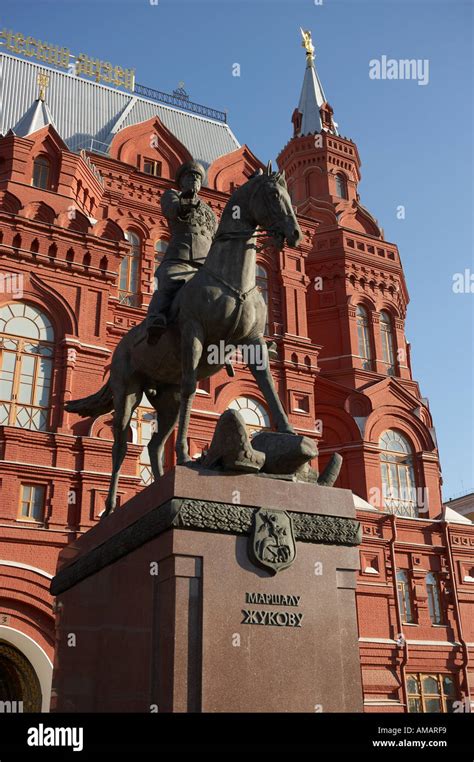 STATUE OF MARSHALL GEORGY ZHUKOV IN FRONT OF STATE HISTORY MUSEUM