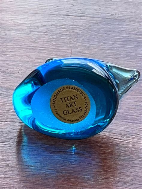 Vintage Titan Art Glass Blue Swan Hand Blown Glass Etsy