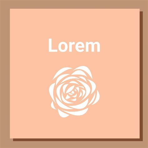 Rose Flower Logo Template Copy Space Text On Beige Vector Illustration 26090189 Vector Art At