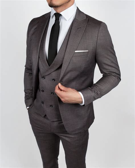 Gray Charcoal Piece Suit Conquer Menswear Stylish Mens Suits