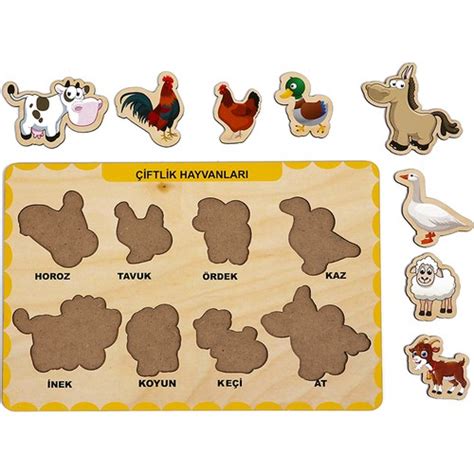 Maketçiniz Ahşap Bul Tak Eğitici 2 Adet Yapboz Puzzle Seti Fiyatı