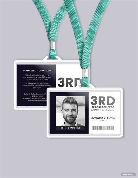 Event Id Card Format Template In Pages Publisher Word Illustrator