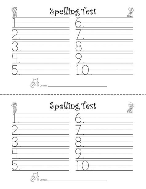 Spelling Test Paper Pack Etsy