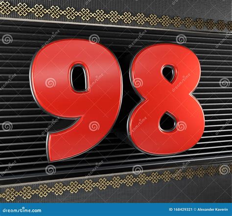 Red Number 98 With Endless Knot Stock Illustration Illustration Of