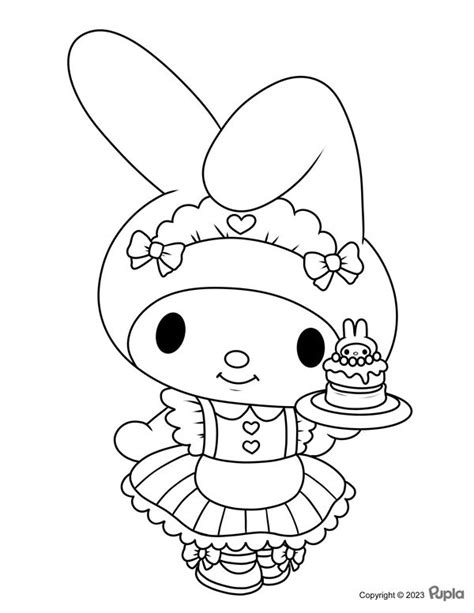 My Melody Made A Cake Coloring Page Hello Kitty Colouring Pages Hello Kitty Coloring Cute