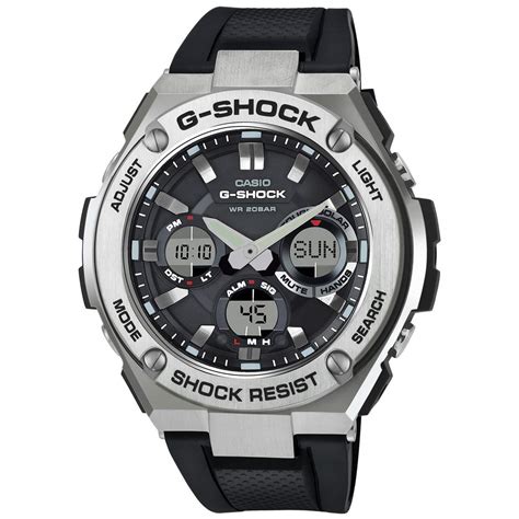 Casio Men S G Shock Stainless Steel Quartz Watch With Resin Strap