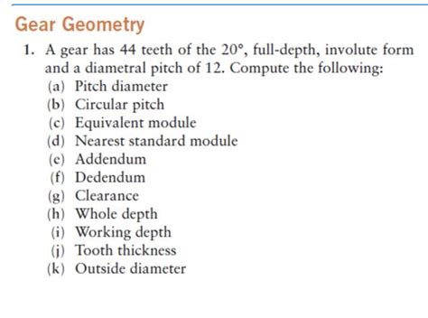 Solved 1 A Gear Has 44 Teeth Of The 20∘ Full Depth