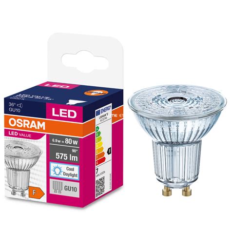 Osram Gu10 Led Value 6 9w 575lm 6500k Daylight 36° 80w Izzó Helyett