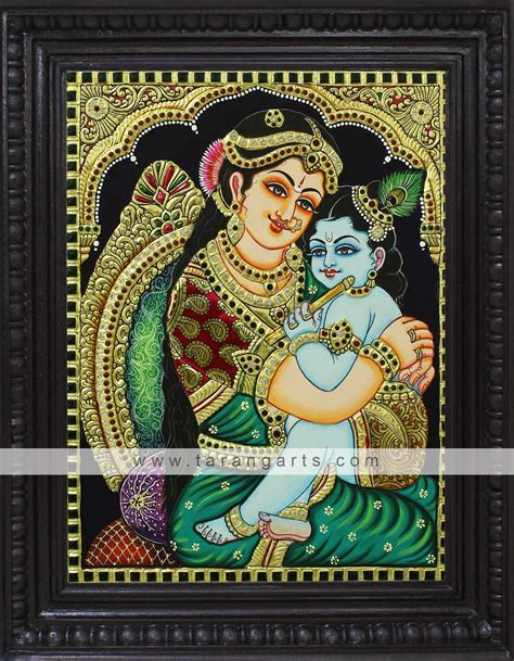 Tanjore Painting Krishna Painting Yashoda Krishna Thanjavur Lord