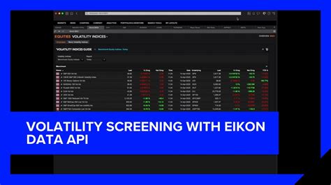 Volatility Screening With Eikon Data Api Refinitiv Workspace