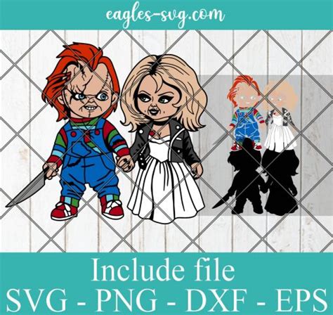 Chucky And Tiffany Layered Svg Horror Movie Svg Valentine Day Svg