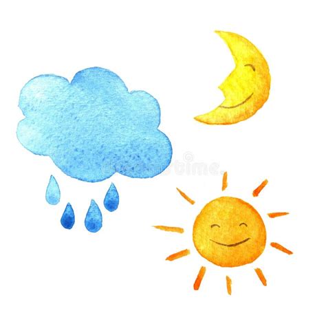 Cute Weather Icons Stock Illustrations Cute Weather Icons Stock