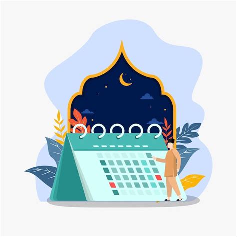 Premium Vector Ramadan Calendar Vector Flat Illustration