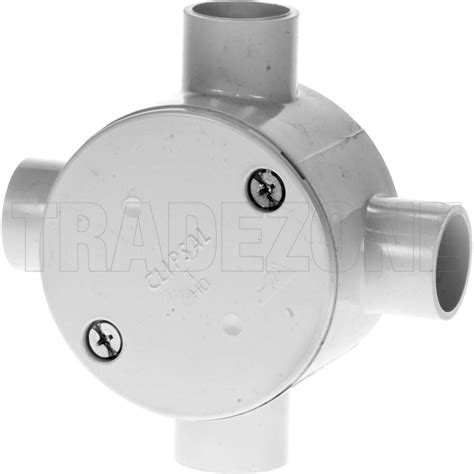 Clipsal 20mm 4 Way Shallow Round Junction Box 240204 Gy Conduit