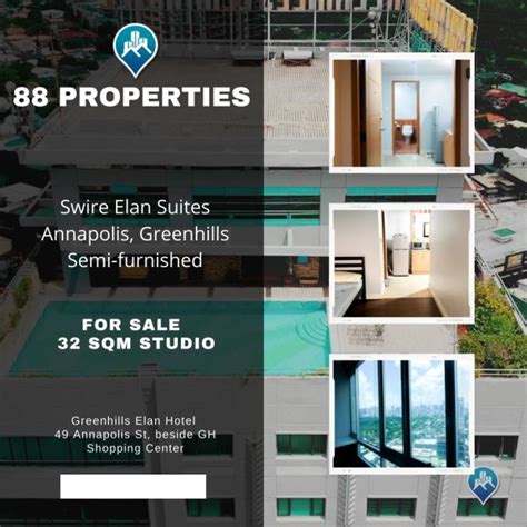 32sqm Studio Unit For Sale At Greenhills Swire Elan San Juan City