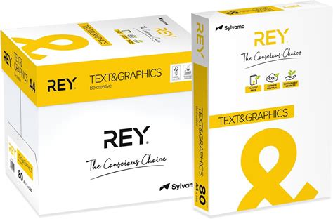 REY Text Graphics Papier Reprographique Blancheur Élevée 80 g A4