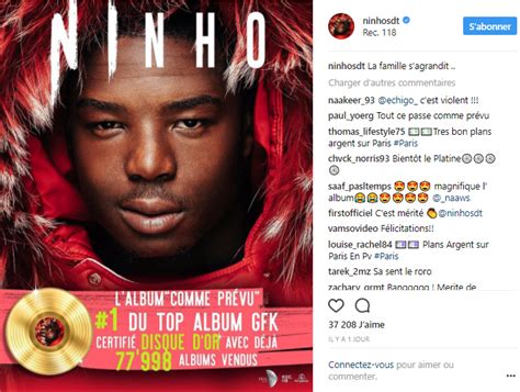 Ninho Chope Le Disque D Or Pour Son Album Comme Pr Vu