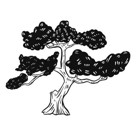 Diseño Png Y Svg De Árbol De Los Bonsais En Blanco Y Negro Para Camisetas