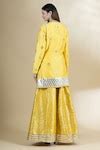 Buy Yellow Chanderi Silk Round Kurta Gharara Set For Women By Neha