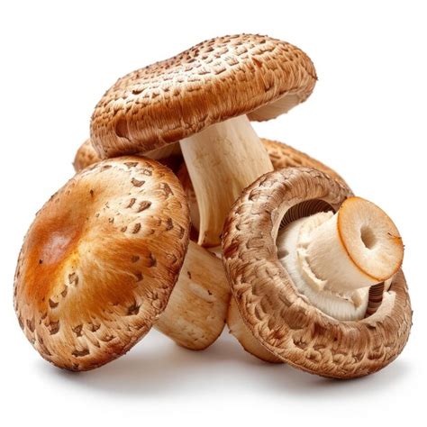 Champignons de capa marrón o hongos agaricus aislados sobre un fondo