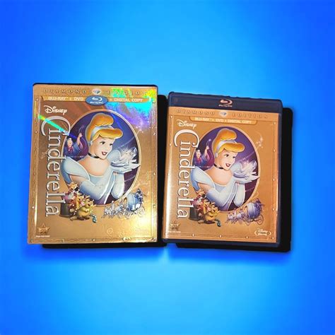 Disney Cinderella Blu Ray Dvd Diamond Edition With Slipcover Discs