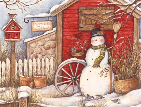 Winter Barn Christmas Cards By Susan Winget Boxed Christmas Cards