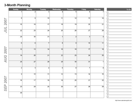 Printable 3 Month Calendar Calendarsquick