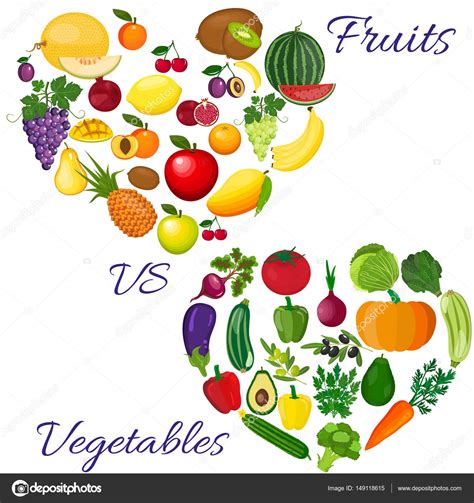 Heart Of Vegetables And Fruits Eco Food Menu Background Fresh Organic