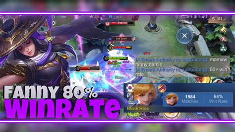 FANNY 80 WINRATE RANK GAMEPLAY TOP GLOBAL FANNY YouTube