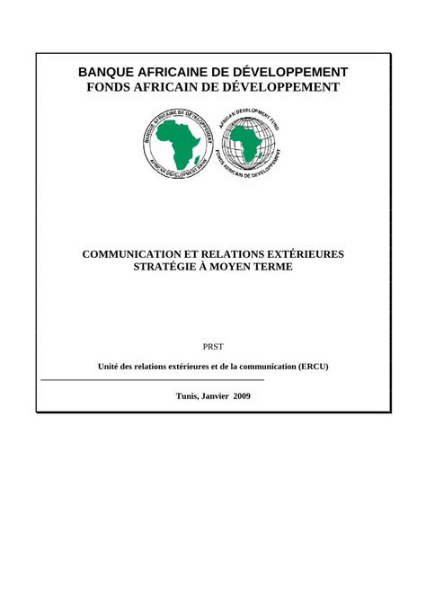 PDF BANQUE AFRICAINE DE DÉVELOPPEMENT FONDS AFRICAIN DE 1