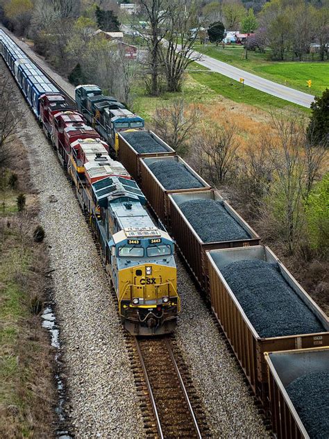 CSX B244 Meets Southbound Loaded Coal Train At Kelly Ky Photograph By