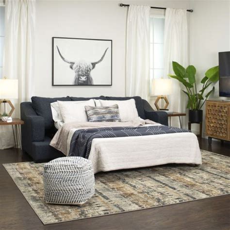 Baldwin Navy Blue Sleeper Sofa - Queen | Jerome's | Jerome's furniture ...