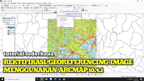 Georeferencing Rektifikasi Peta Atau Image Pada Arcgis Youtube