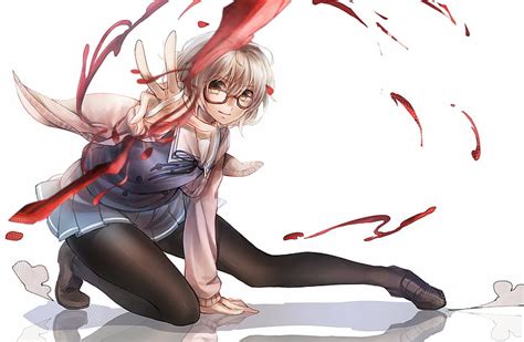 Hd Wallpaper Kyoukai No Kanata Anime Anime Girls Kuriyama Mirai Glasses Wallpaper Flare