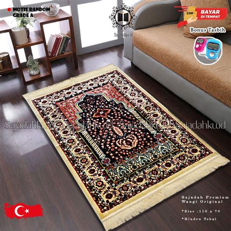 Jual Sajadah Turki Turkey Dewasa Bulu Bludru Tebal Motif 70x110 Cm