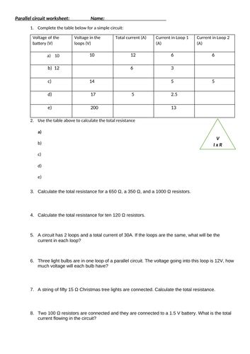 Series And Parallel Circuits Lesson Teaching Resources