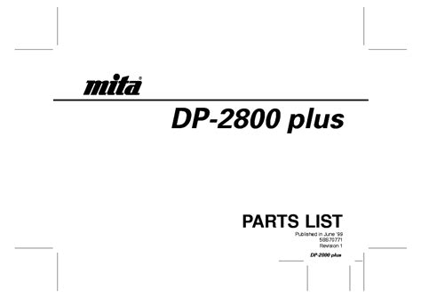Kyocera Mita Dp 2800 Plus Parts Service Manual Download Schematics