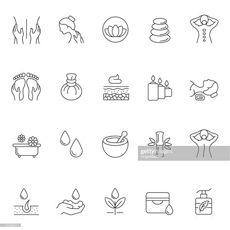 Massage And Body Care Icon Set En 2023 Massage Massothérapie